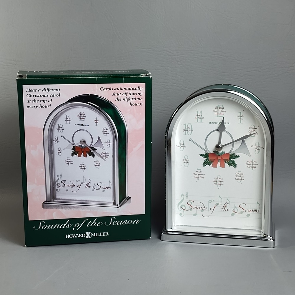 Christmas Clock Howard Miller Sounds of The Season Works Plays Carols Hourly